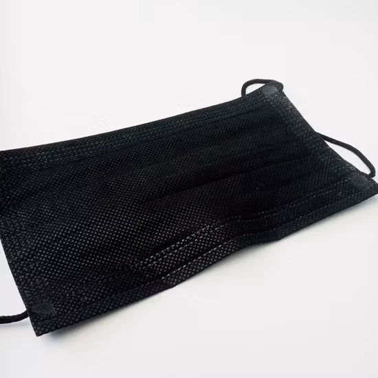 일회용 의료용 안면 마스크 유형 IIR, 3겹, 3겹, 검정색, 수술용