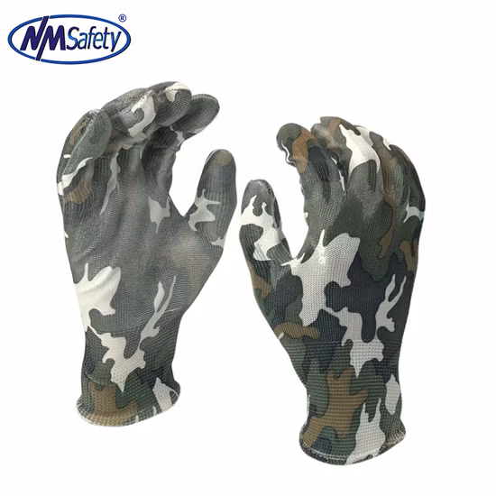 컬러풀한 내부 코팅이 적용된 Nmsafety PU 원예장갑